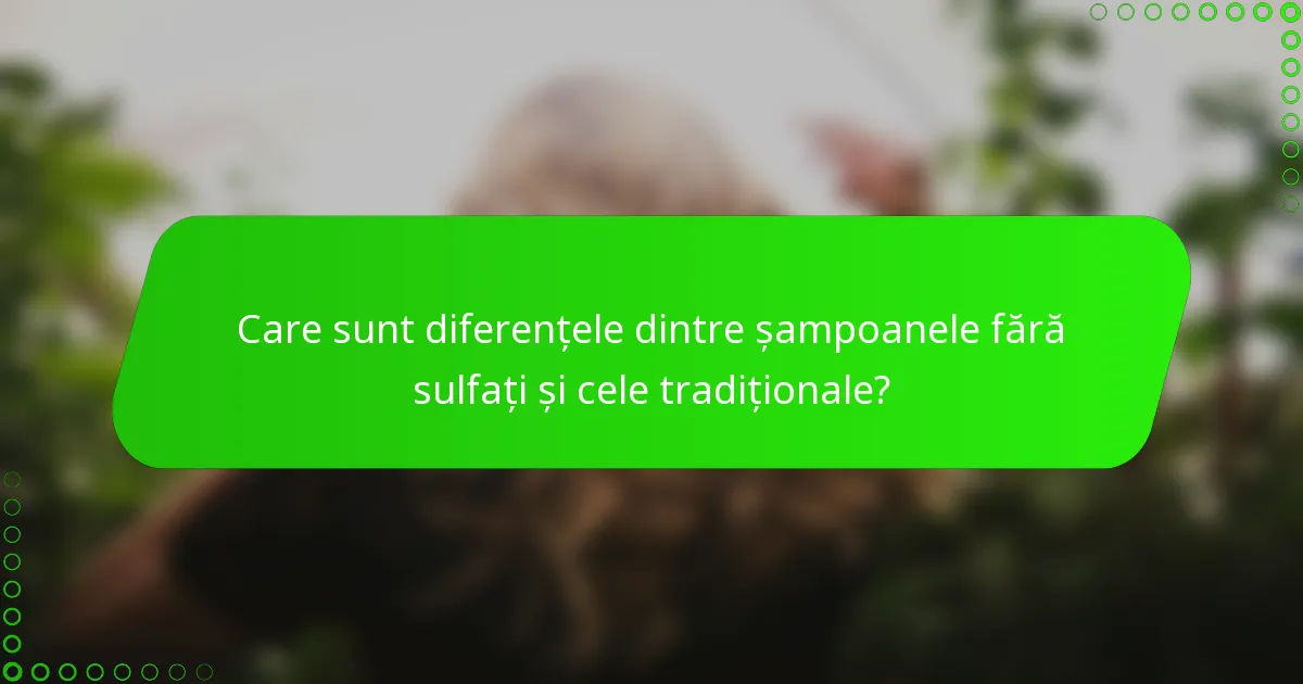 Care sunt diferențele dintre șampoanele fără sulfați și cele tradiționale?