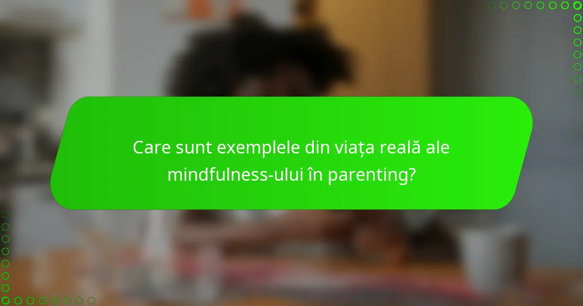 Care sunt exemplele din viața reală ale mindfulness-ului în parenting?
