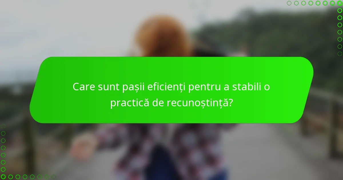 Care sunt pașii eficienți pentru a stabili o practică de recunoștință?