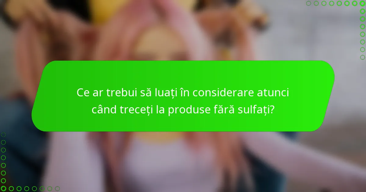 Ce ar trebui să luați în considerare atunci când treceți la produse fără sulfați?