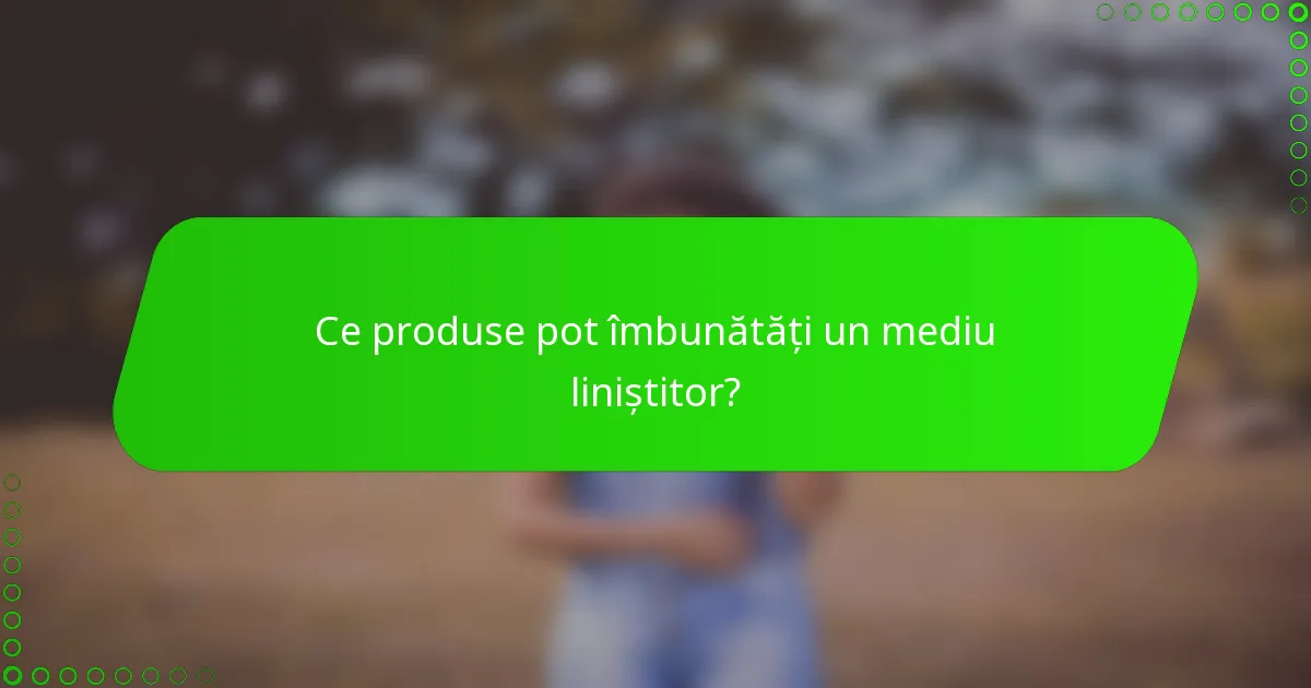Ce produse pot îmbunătăți un mediu liniștitor?