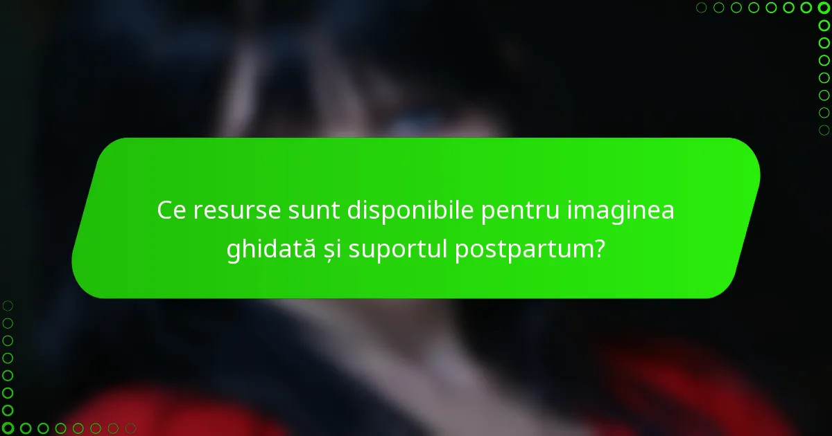Ce resurse sunt disponibile pentru imaginea ghidată și suportul postpartum?