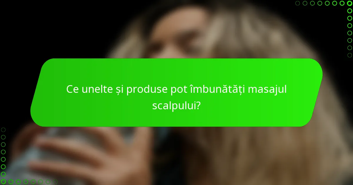 Ce unelte și produse pot îmbunătăți masajul scalpului?