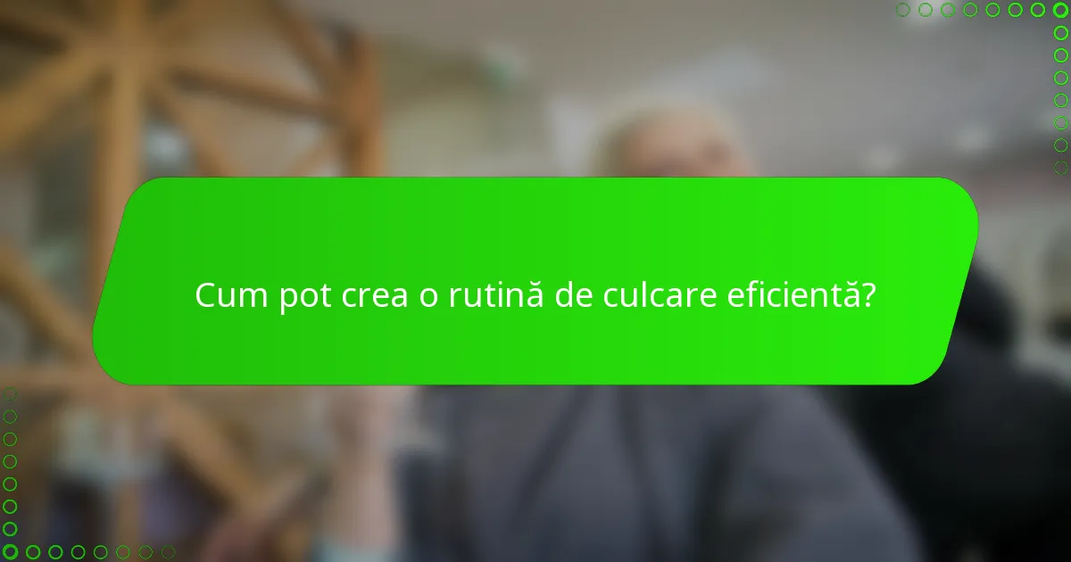 Cum pot crea o rutină de culcare eficientă?