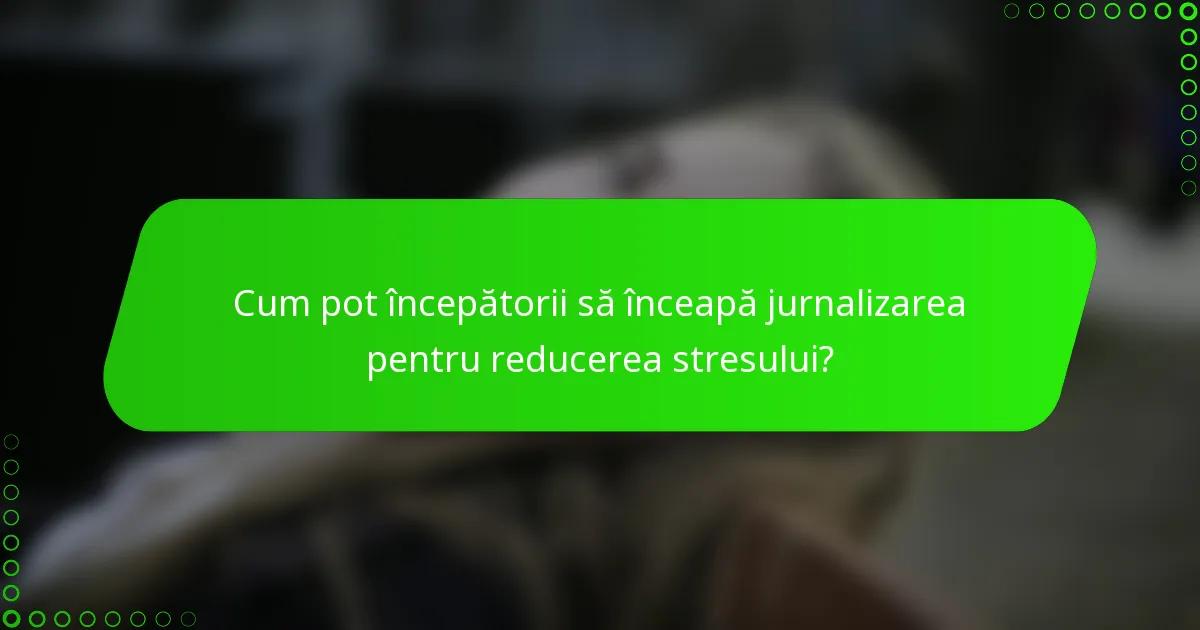 Cum pot începătorii să înceapă jurnalizarea pentru reducerea stresului?