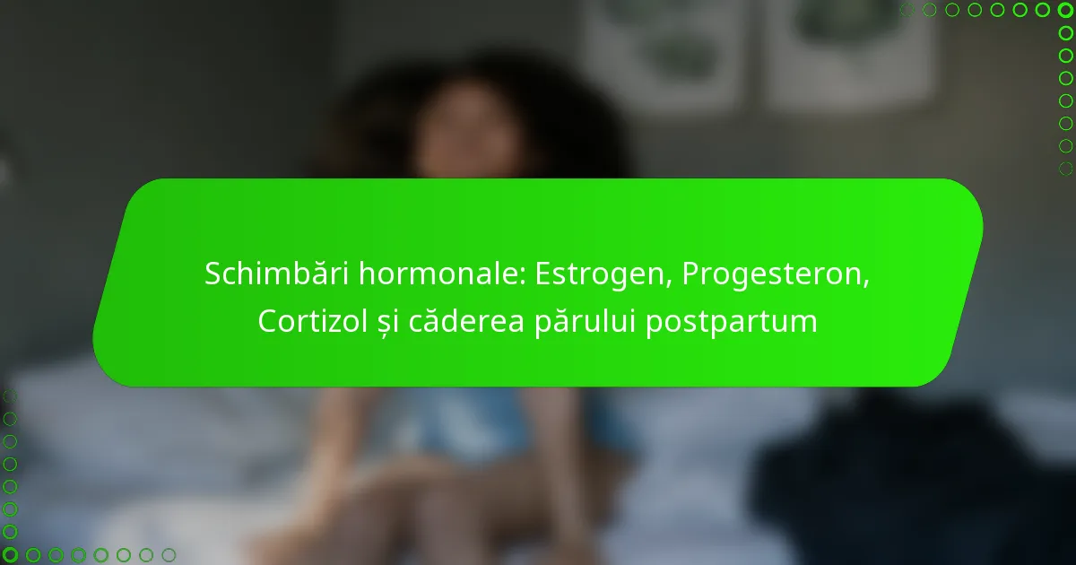 Schimbări hormonale: Estrogen, Progesteron, Cortizol și căderea părului postpartum
